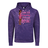 Cloud Purple Cancer Picked The Wrong Diva with Black Woman Vintage Hoodie - texasbilliewilder
