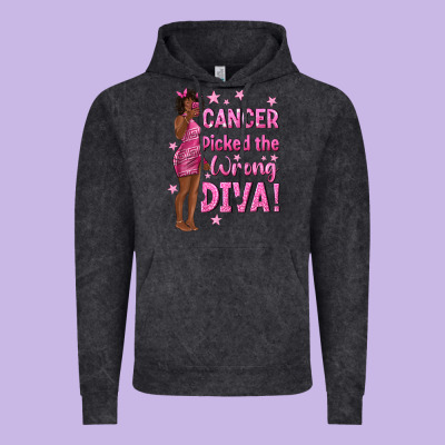 Cancer Picked The Wrong Diva With Black Woman Vintage Hoodie Designed By Texasbilliewilder
