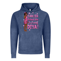 Vintage Denim Cancer Picked The Wrong Diva with Black Woman Vintage Hoodie - texasbilliewilder