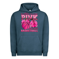 Pigment Midnight Navy In October We Wear Pink and Watch Basketball Urban Hoodie - texasbilliewilder