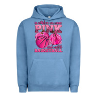 Pigment Pebble Blue In October We Wear Pink and Watch Basketball Urban Hoodie - texasbilliewilder