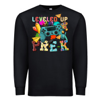 Black leveled up pre k Premium Sweatshirt - NancyCooperArtShop