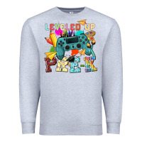 Heather Grey leveled up pre k Premium Sweatshirt - NancyCooperArtShop