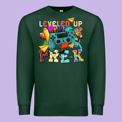 Leveled Up Pre K Premium Sweatshirt Designed By Nancycooperartshop