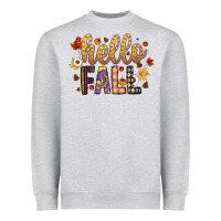 Heather Grey hello fall Heavyweight Sweatshirt - CowhideDigitalArt