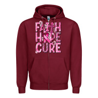 Burgundy faith hope cure cancer Zipper Hoodie - NancyCooperArtShop
