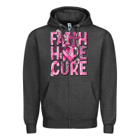 Charcoal Heather faith hope cure cancer Zipper Hoodie - NancyCooperArtShop