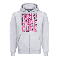 Heather Grey faith hope cure cancer Zipper Hoodie - NancyCooperArtShop