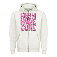 Oatmeal Heather faith hope cure cancer Zipper Hoodie - NancyCooperArtShop