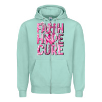 Seafoam faith hope cure cancer Zipper Hoodie - NancyCooperArtShop
