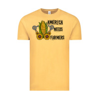 Vintage Mustard america needs farmers Vintage Tee - CowhideDigitalArt
