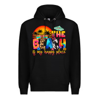 Black the beach is my happy place Premium Hoodie - Artiststas