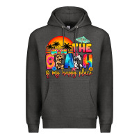 Charcoal Heather the beach is my happy place Premium Hoodie - Artiststas