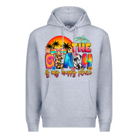 Heather Grey the beach is my happy place Premium Hoodie - Artiststas