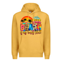 Mustard the beach is my happy place Premium Hoodie - Artiststas