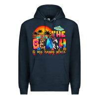 Navy the beach is my happy place Premium Hoodie - Artiststas