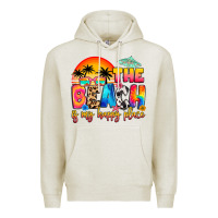 Oatmeal Heather the beach is my happy place Premium Hoodie - Artiststas