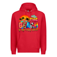 Red the beach is my happy place Premium Hoodie - Artiststas