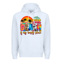 White the beach is my happy place Premium Hoodie - Artiststas