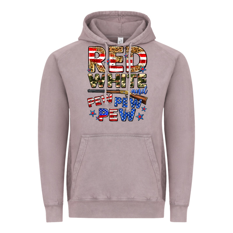 Red White And Pew Pew Pew Vintage Hoodie by Zillion Design Studio | Teevron