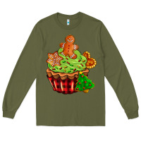 Army Green christmas cookie cupcake Long Sleeve Tee - AdoDesignShop