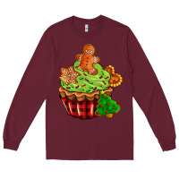 Burgundy christmas cookie cupcake Long Sleeve Tee - AdoDesignShop