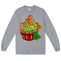 Heather Grey christmas cookie cupcake Long Sleeve Tee - AdoDesignShop