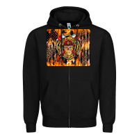Black Firefighter Skull Zipper Hoodie - LillyAllenDesigns