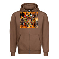 Chestnut Firefighter Skull Zipper Hoodie - LillyAllenDesigns