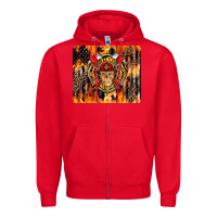 Red Firefighter Skull Zipper Hoodie - LillyAllenDesigns