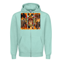 Seafoam Firefighter Skull Zipper Hoodie - LillyAllenDesigns