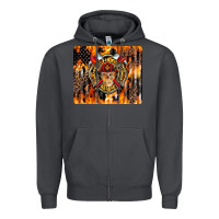 Smoke Firefighter Skull Zipper Hoodie - LillyAllenDesigns