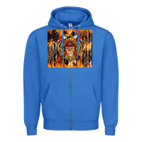 True Royal Firefighter Skull Zipper Hoodie - LillyAllenDesigns