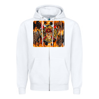 White Firefighter Skull Zipper Hoodie - LillyAllenDesigns