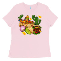 Burrito  With Sombrero And Union With Cactus Ladies Tee | Teevron