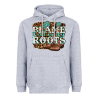 Heather Grey blame it all on my roots Heavyweight Hoodie - NancyCooperArtShop