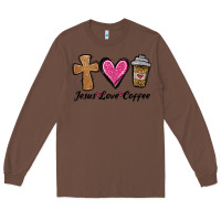 Chestnut jesus love coffee Long Sleeve Tee - Jasminsmagicworld