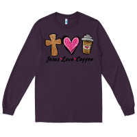 Plum jesus love coffee Long Sleeve Tee - Jasminsmagicworld