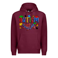 Burgundy autism sister Premium Hoodie - Artiststas