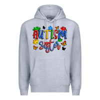 Heather Grey autism sister Premium Hoodie - Artiststas