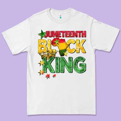 Juneteenth Black King Premium Tee Designed By Barkaloodesign