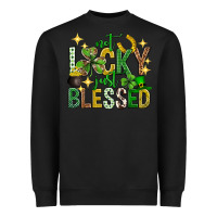 Black Not lucky just blessed st. patricks day Heavyweight Sweatshirt - Neo Western