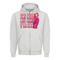 Dove Grey i fought for my life and i won Zipper Hoodie - NancyCooperArtShop