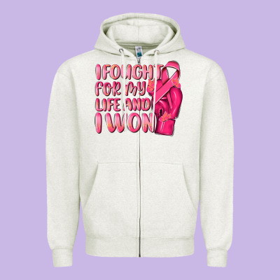 I Fought For My Life And I Won Zipper Hoodie Designed By Nancycooperartshop
