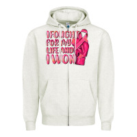 Oatmeal Heather i fought for my life and i won Zipper Hoodie - NancyCooperArtShop