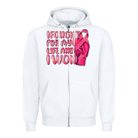 White i fought for my life and i won Zipper Hoodie - NancyCooperArtShop