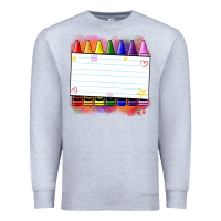 Heather Grey crayons add your text Premium Sweatshirt - NancyCooperArtShop