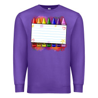 Purple crayons add your text Premium Sweatshirt - NancyCooperArtShop