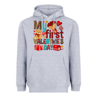 Heather Grey my first valentines day Heavyweight Hoodie - NancyCooperArtShop