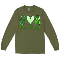 Army Green peace love cure non hodgkin's lymphoma Long Sleeve Tee - Jasminsmagicworld